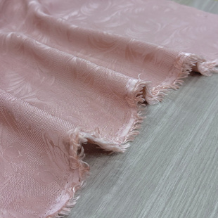 【春日PinkTulip】春夏款高定粉色富贵郁金香花罗真丝人丝提花布