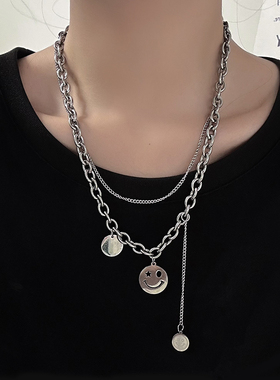 钛钢粗项链女嘻哈叠戴轻奢小众