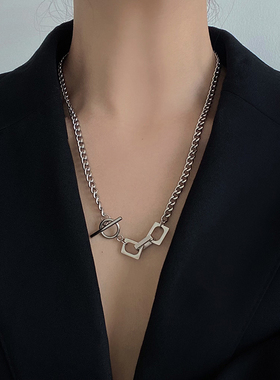 钛钢项链女生嘻哈轻奢小众高级感