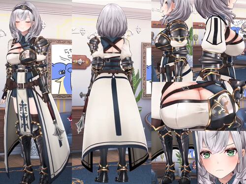 墨染青丝假发定制白银诺艾尔 hololive  VTuber cos假发来图定做