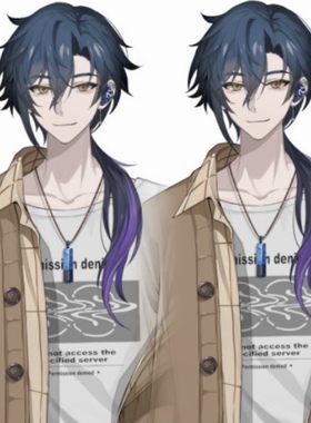 墨染青丝假发定制virtualreal虚拟主播舒三妈cos假发一件定做假毛