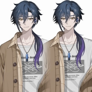 墨染青丝假发定制virtualreal虚拟主播舒三妈cos假发一件定做假毛