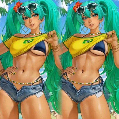 墨染青丝假发定制巴西初音未来cos假发Brazilian Miku同人假毛