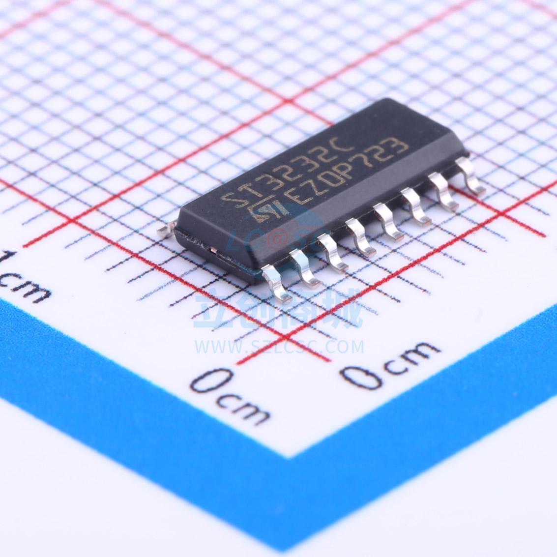 RS232芯片 ST3232CDR SOIC-16_150mil ST 全新原装进口
