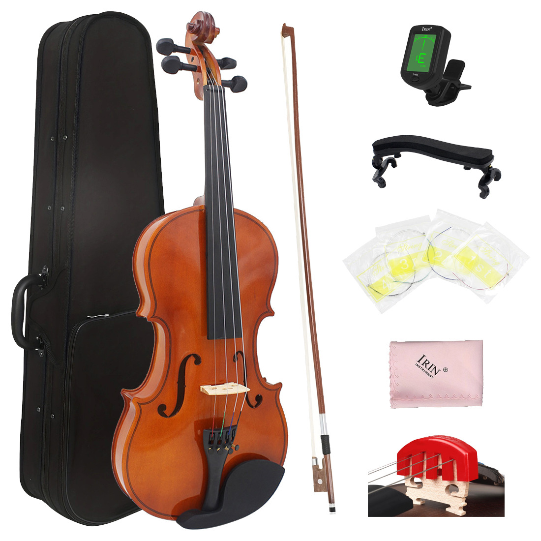实木小提琴初学者成人儿童学习4/4练习8/1专业演奏级乐器表演道具