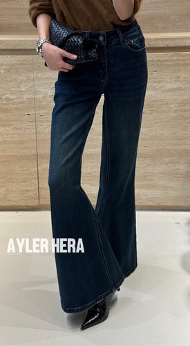 HERA家牛仔裤女2025冬季新款植绒美式复古不贴腿喇叭裤！千禧辣妹