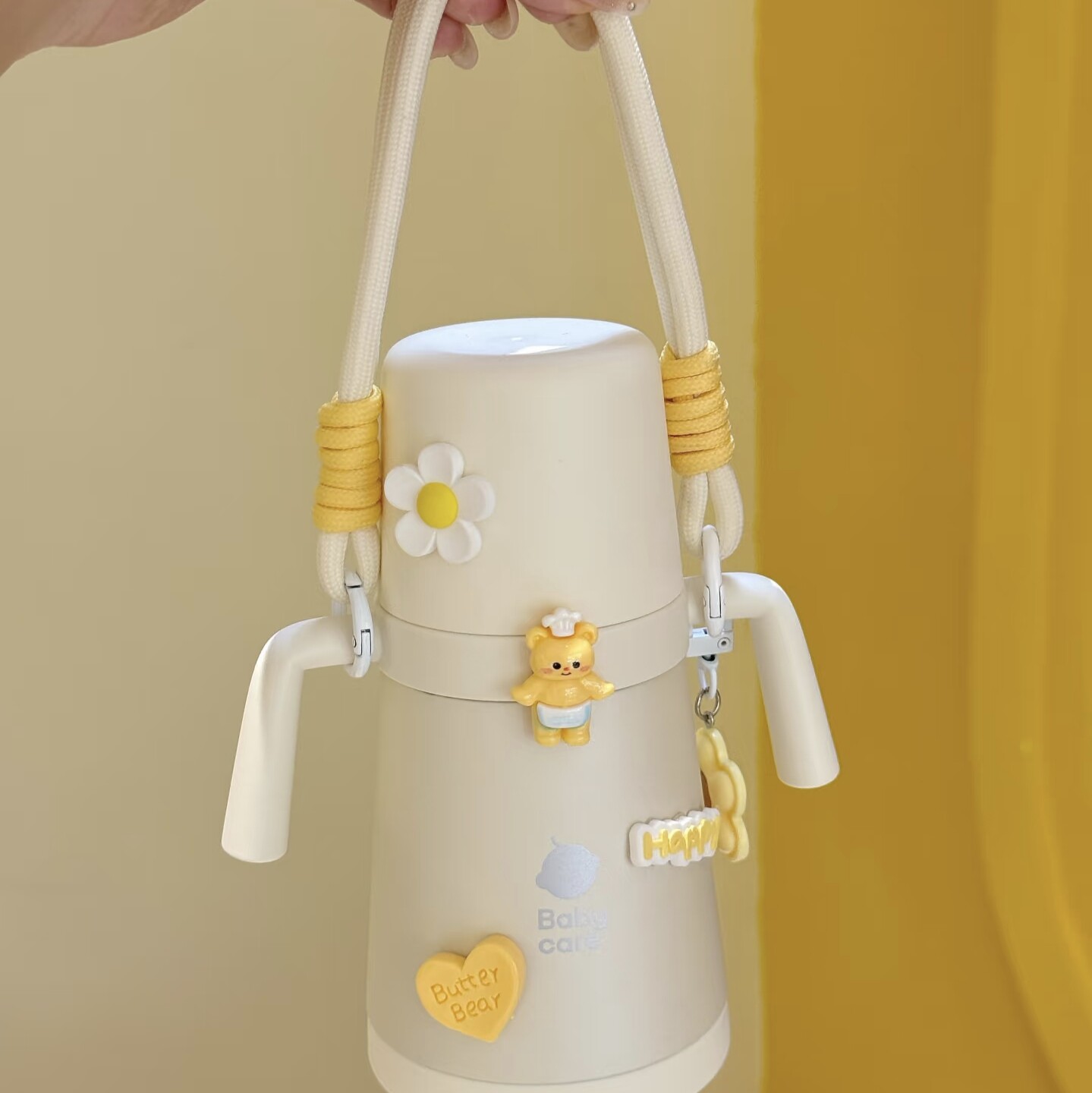 适配babycare奶瓶保温杯皇宠世喜奶瓶可调节斜挎绳手柄水杯背带图片