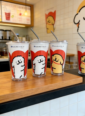 适配瑞幸线条小狗联名pp杯改造全套304不锈钢内胆亚克力外壳吸管