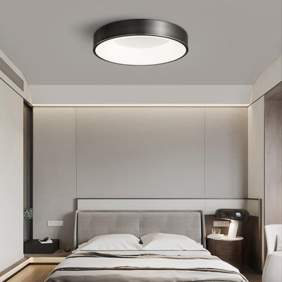 全铜卧室吸顶灯具现代极简圆形