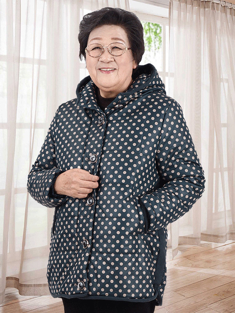 神釆夫人妈妈棉服2022秋冬新款加大码棉衣中老年人棉袄老太太上衣