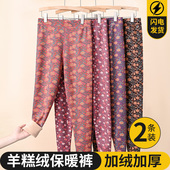 女加绒加厚中老年人秋裤 线裤 大码 子秋冬季 发热女士棉裤 妈妈保暖裤
