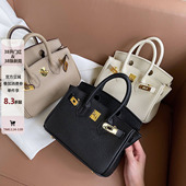 2026秋新款 迷你托特包牛皮小方包女真皮单肩斜跨包手拎手提包包女