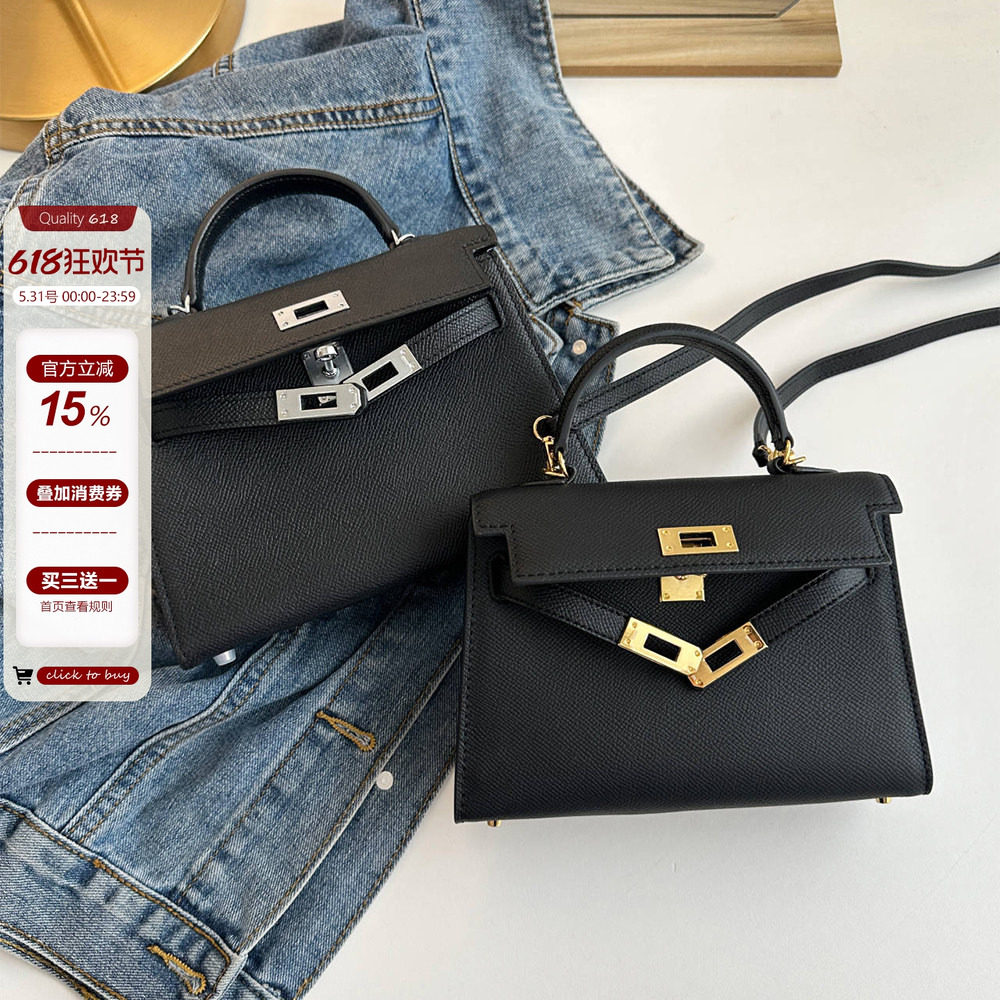 真皮牛皮mini二代小方包女高级感2026春夏百搭黑色手提单肩斜挎包