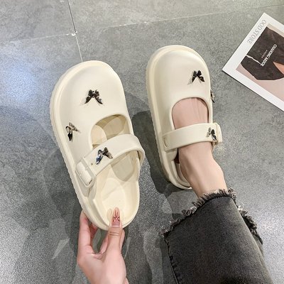 高颜值精致可爱气质蝴蝶凉拖鞋女夏季可外穿轻便防滑软底包头拖鞋