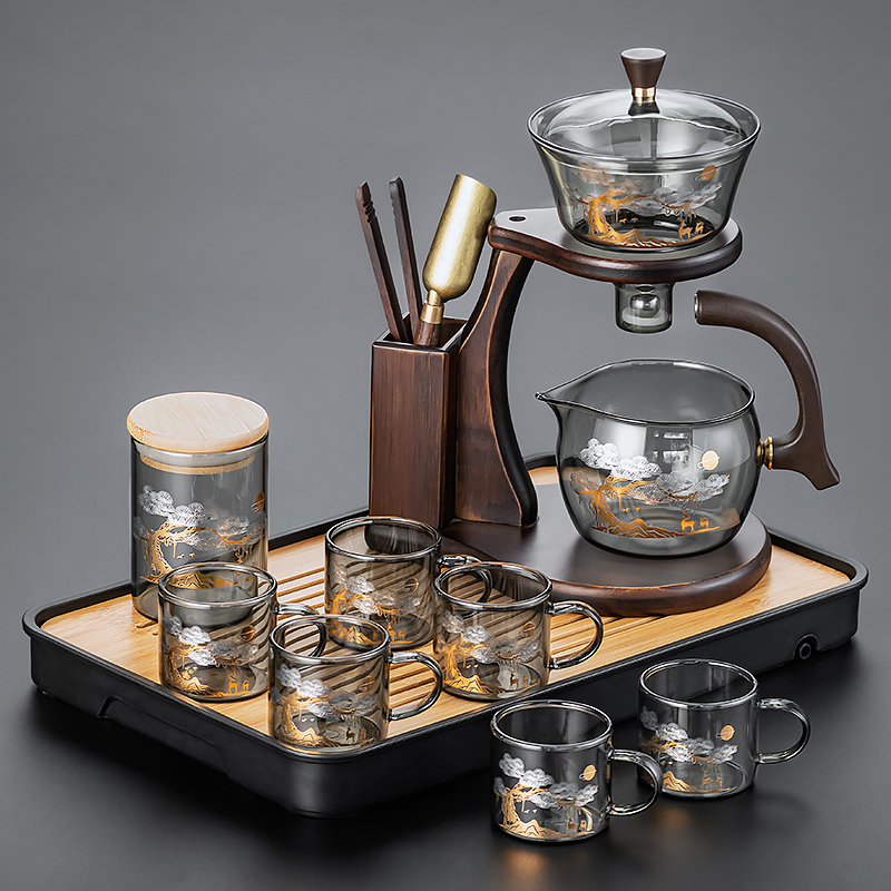 磁吸自动泡茶壶功夫茶玻璃泡茶器