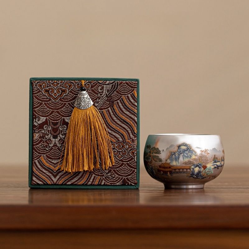 鎏银茶杯中秋节教师节送老师长辈