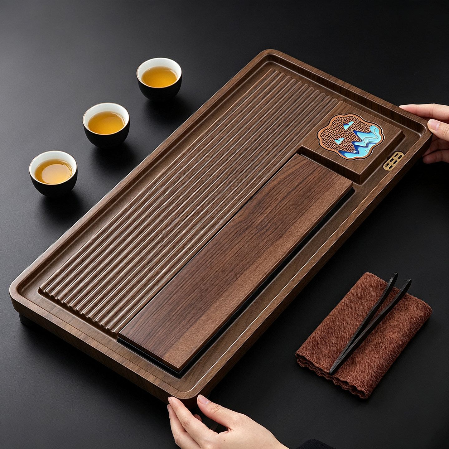 新中式功夫茶盘2026新款排水式图片