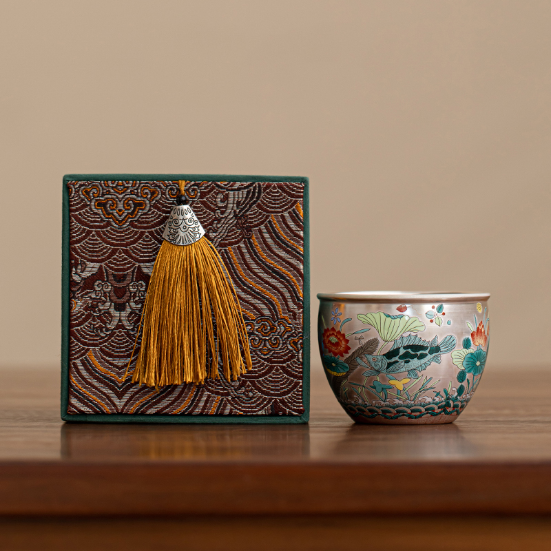 鎏银茶杯中秋节教师节送老师长辈