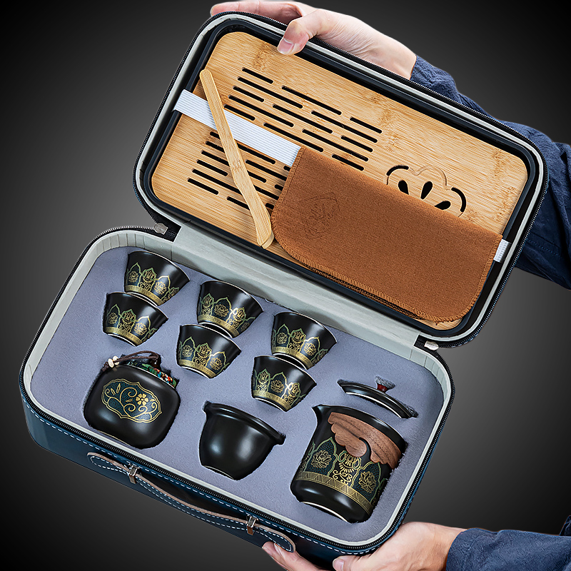 旅行茶具套装便携式户外露营喝茶装备高端办公室功夫泡茶壶快客杯