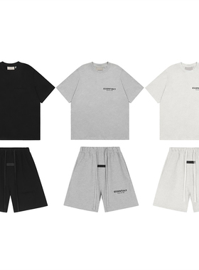 FOG ESSENTIALS美式小众高街潮牌纯棉宽松短袖T恤男夏季短裤套装