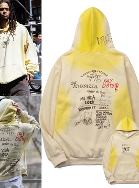 新款PalyHollywood EPDS美式潮牌男士休闲情侣泥染复古连帽卫衣女