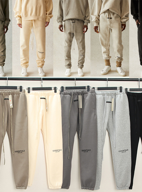 FOG秋冬季加绒Essentials压胶字母复线潮牌休闲高街长卫裤情侣男