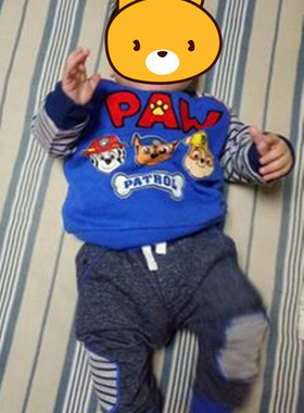 断码处理 y单婴童1岁宝宝狗狗队长袖长裤秋毛圈卫衣卫裤两件套装