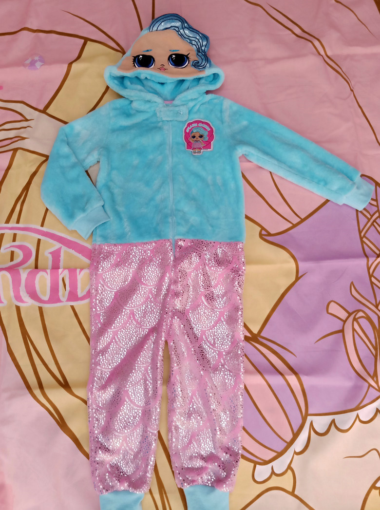 Ylol惊喜女孩童装衣服毛绒万圣节春秋家居cos大眼萌娃娃扮演服
