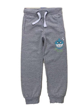 关店清仓y欧单儿童卫裤春秋薄绒休闲长裤宽腰收口鲨鱼印花裤子