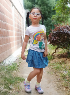 清仓处理微瑕y单女童夏季薄款T恤卡通印花上衣小美人鱼贝儿公主