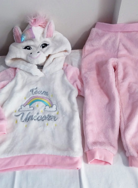 Y单万圣节扮演cosplay游戏独角兽立体帽子毛绒卫衣+长裤家居服