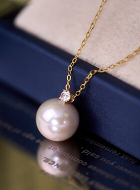 14-15mm白色戴妃款吊坠（金扣）DZB307