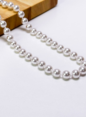 8-9mm白色马蹄扣珍珠项链XLA207