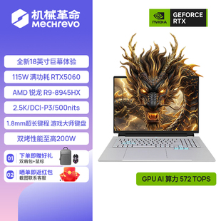机械革命 18英寸大屏 游戏本笔记本电脑 RTX5060显卡 苍龙18Pro