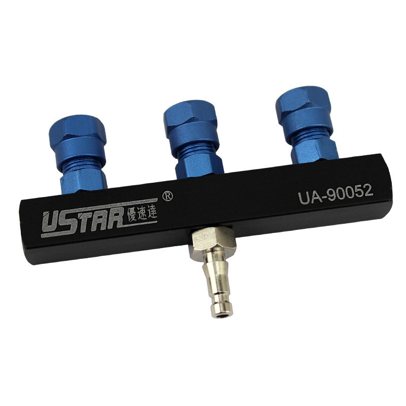 优速达模型工具 UA-90052 气泵喷笔金属三通 1分3连接头 接3喷笔