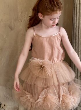 秋季韩版女童TUTU吊带背心 半身裙套装 女童打底内搭纱裙