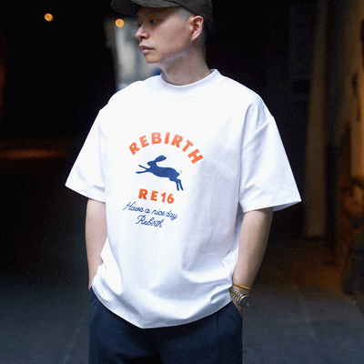 REBIRTH兔子个性印花男士短袖t恤