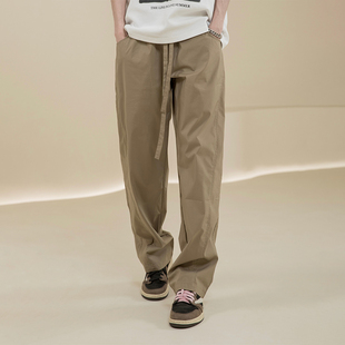 直筒宽松冰丝垂感裤 烦恼 美式 轻薄透气滑板长裤 子男 Octopusl夏季