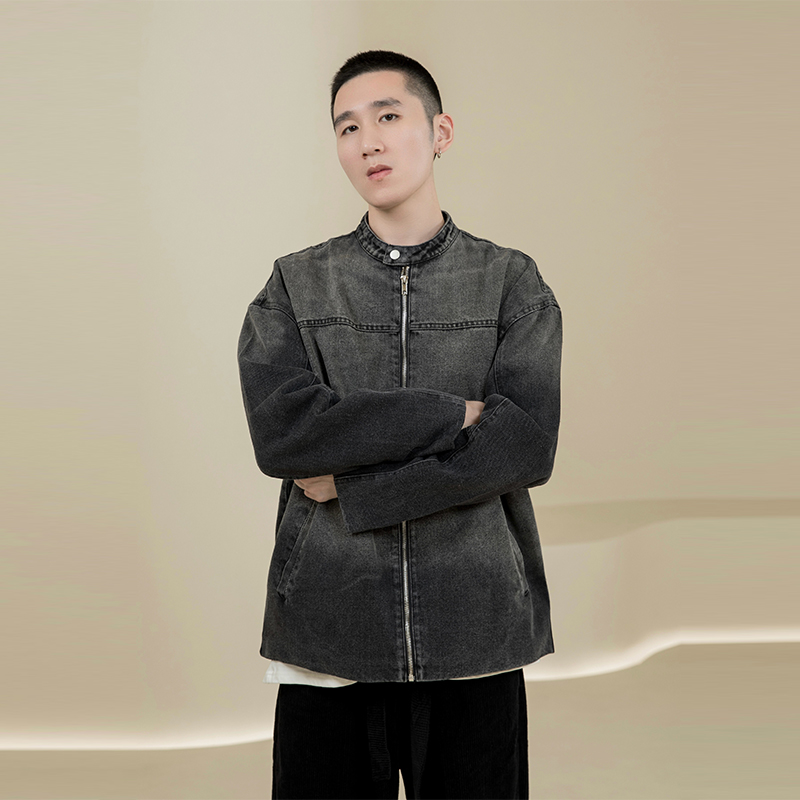 Octopusl美式复古水洗牛仔夹克