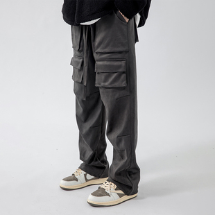 裤 烦恼 子男 嘻哈休闲多袋工装 美式 Octopusl国潮秋季 麂皮高街长裤