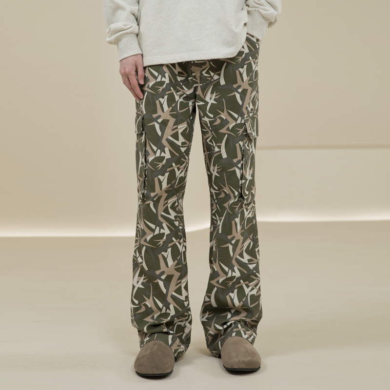 烦恼的Octopusl直筒微喇荆棘长裤