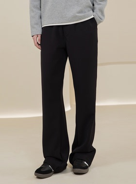 烦恼的Octopusl秋冬直筒微喇垂感西裤简约通勤百搭宽松TR长裤子男