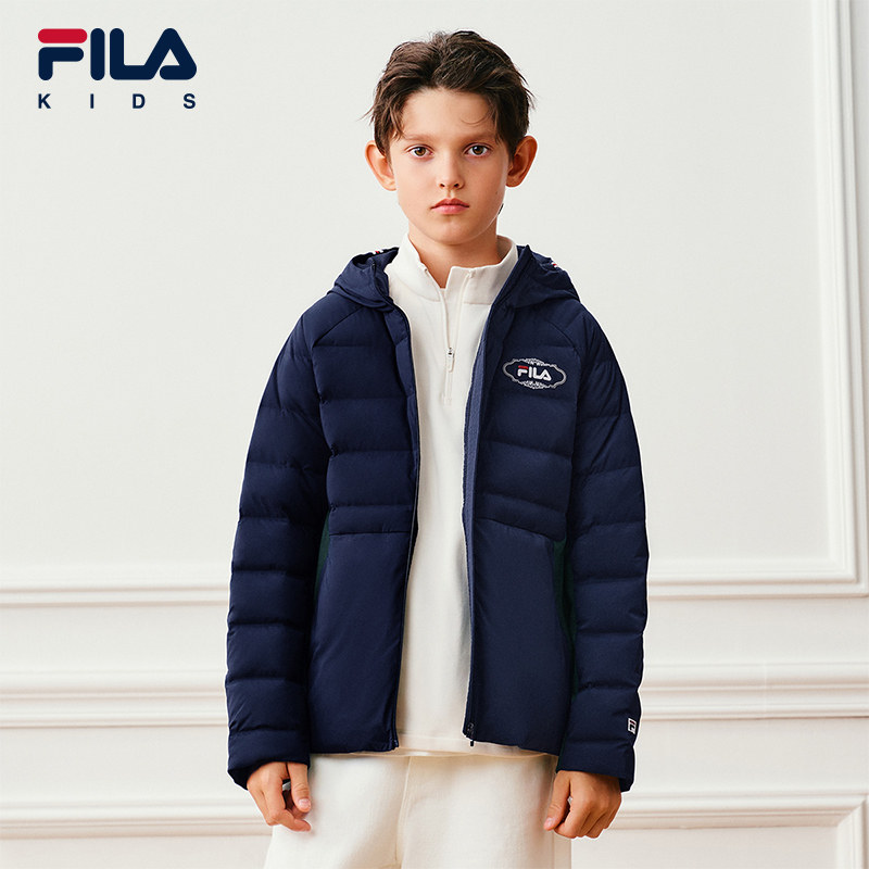 FILA斐乐儿童童装羽绒服2026年冬季新款男童中大童轻薄羽绒服保暖
