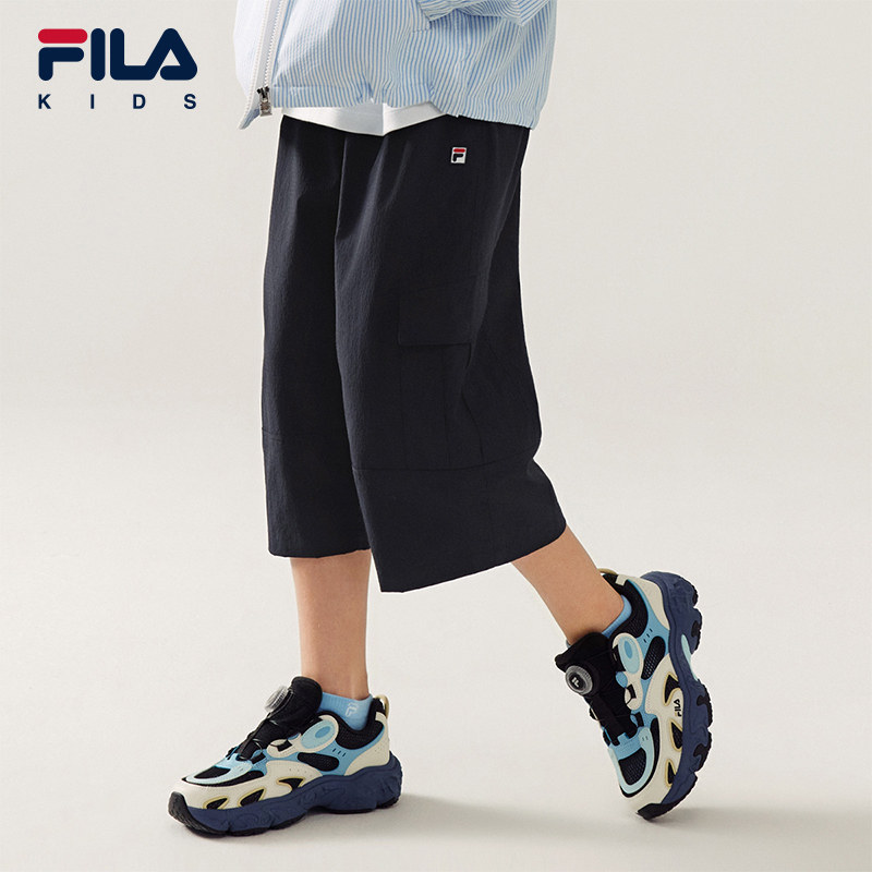 FILA斐乐儿童童装短裤2026年夏季新款男中大童休闲工装口袋七