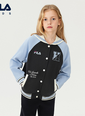 FILA X HARVARD哈佛联名儿童外套2025年秋季新款女中大童学院上衣