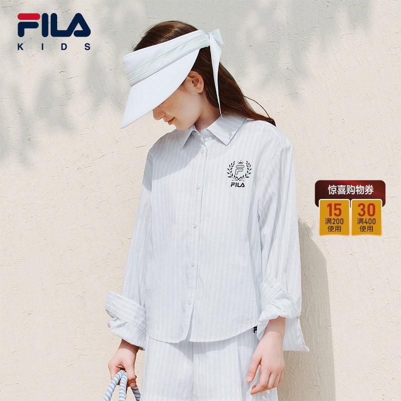 【凉感功能】FILA斐乐儿童童装衬衫2026年夏季新款女童中大童