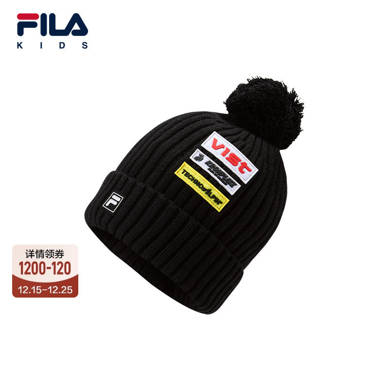 FILA斐乐儿童帽子2025年冬季新款男女童中大童户外运动圆顶针