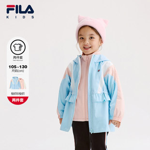 女小童加绒两件套上衣 斐护科技 FILA斐乐儿童外套冬季 新款
