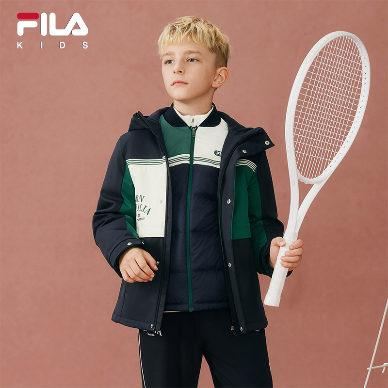 FILA斐乐男中大童梭织羽绒两件套