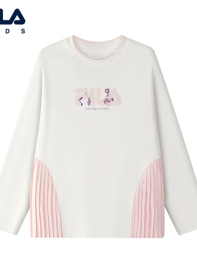 FILA斐乐儿童童装长袖2025年秋季新款女童中大童女装全棉套头上衣